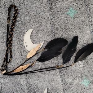 Black and gold feather headband